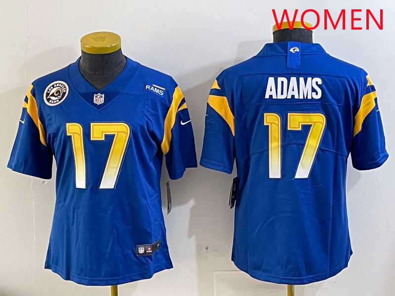 Women Los Angeles Rams #17 Adams Blue Second generation 2025 Nike Limited NFL Jersey style 2->women nfl jersey->Women Jersey